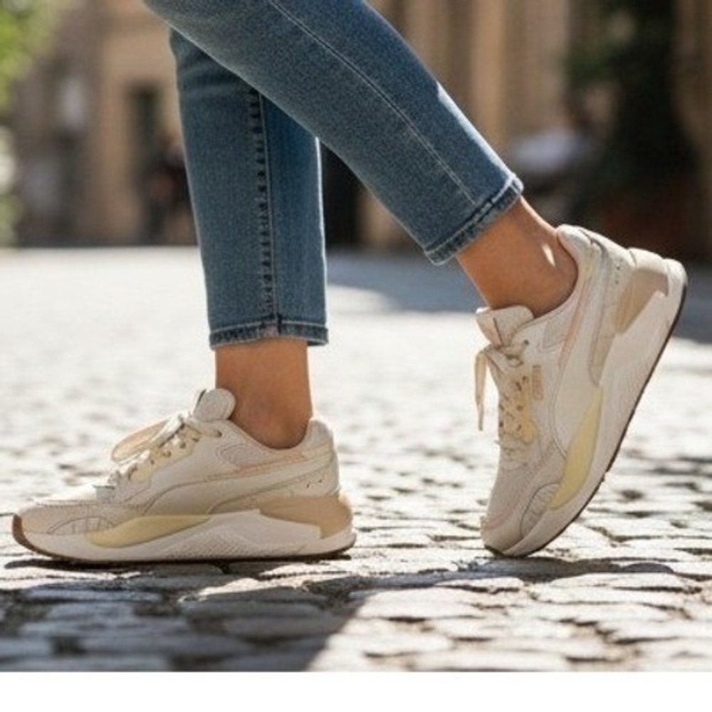 Puma‎ X-Ray 2 Square Sneakers Cream Yellow Retro Chunky Running Shoes Women 7.5